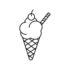 ice cream icon with white background vector stock illustration