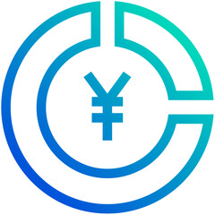 Fototapeta premium Pie Charts Blue Outline Icon Pack