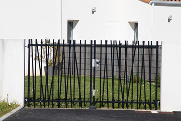 portal modern grey gate and steel entrance door slide gray system of property house