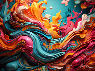 a breathtaking abstract rainbow background with vibrant colours and forms in a wonder of dancing waves.