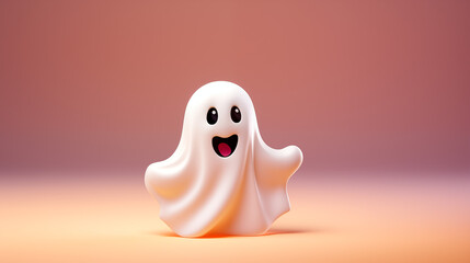 Halloween ghost doll in pastel light