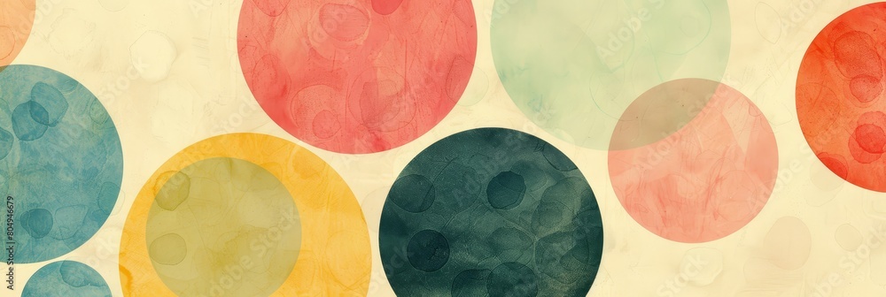 Poster a colorful background made of different circles in shapes and colors in grungy wall surface, old and