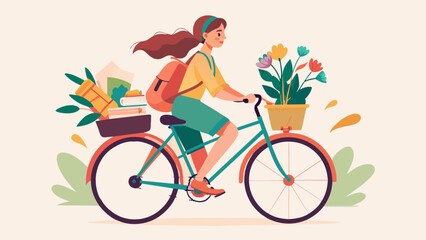 A man riding bike line pop art potrait logo colorful design with dark background. Isolated black background for t-shirt, poster, clothing, merch, apparel, badge
