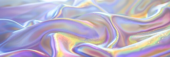 Color, background and iridescent holo fabric with flare, texture and light with pastel neon shine.