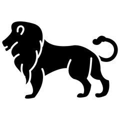 lion glyph vector icon