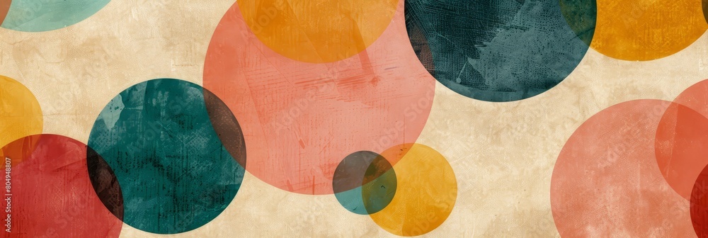 Poster a colorful background made of different circles in shapes and colors in grungy wall surface, old and