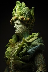 Surreal portrait of a man made from vegetables