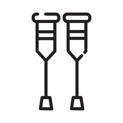 Crutches Medical Equipment Line Icon