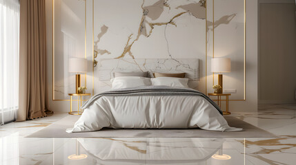  Modern Bedroom with Wooden Accents and Nature-inspired Decor.