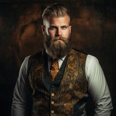 Stylish bearded man in formal attire