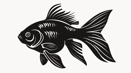 Fish cartoon silhouette icon image Vector stylee vector