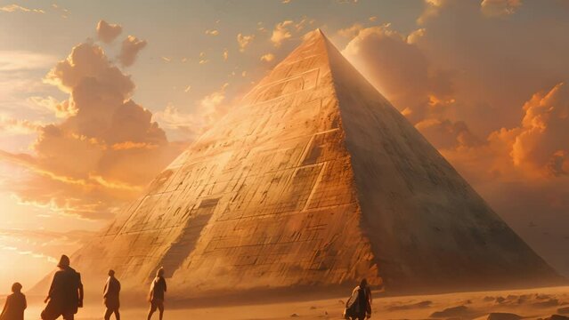 Mysterious charm of the Egyptian pyramids rises from the sand. Stands as a testament to the power and ingenuity of ancient civilizations.
