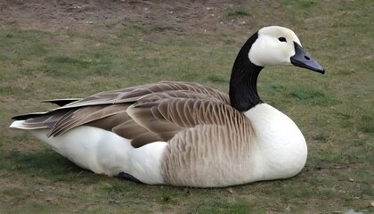 A Goose With Its Bill Closed In Contentment  2 - obrazy, fototapety, plakaty