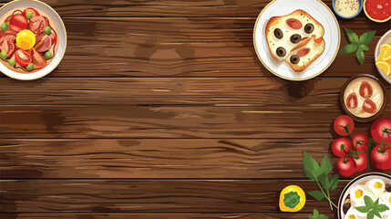 Food design over wooden backgroundddvector illustration
