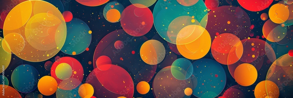 Poster a colorful background made of different circles in shapes and colors in grungy wall surface, old and