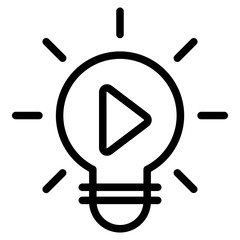 Lightbulb icon on light background. Idea symbol. Electric lamp, light, innovation, solution, creative thinking.