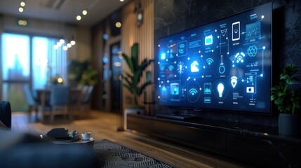 Technological Sophistication: Digital Icons Illustrating Smart Home Environment