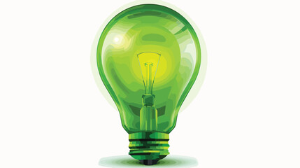 Green light bulb over white Vector stylee vector design