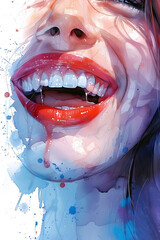 Vibrant Watercolor Portrayal of Laughter as the Soundtrack to Life's Wondrous Adventures