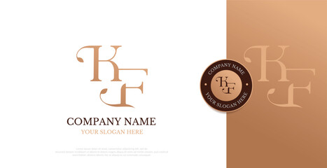 Initial KF Logo Design Vector 