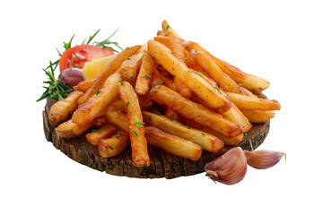 French fries Junk food with excessive fat content,Unhealthy food,transparent background, Generative AI