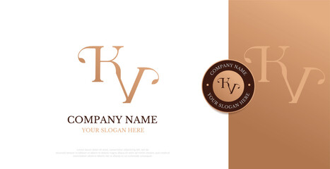 Initial KV Logo Design Vector 