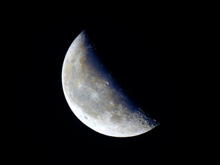 Halfmoon of May 2, 2024 captured from Banjarbaru, South Kalimantan, Indonesia. Image are stacked from several frames and processed for finishing