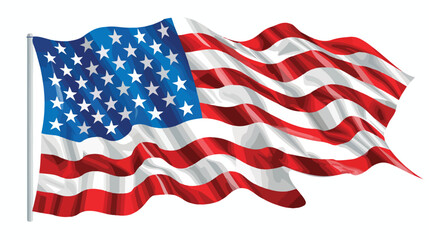 United states flag with star isolated icon vector illustration