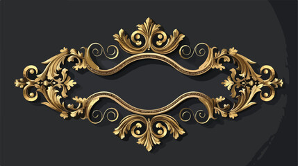 Victorian golden with frame icon Vector illustration.