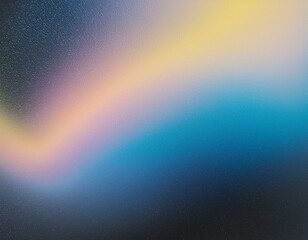 Fototapeta premium Grainy gradient background blue pink yellow abstract glowing color wave black dark backdrop noise texture banner poster header design