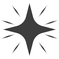 Star and twinkle icon. black starburst design and sparkle symbol.