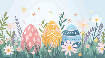 Fototapeta na wymiar Happy easter egg design Spring decoration holiday gr