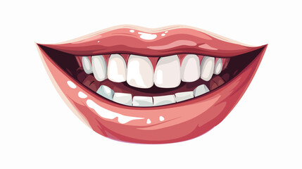 White background with smiling mouth vector illustration