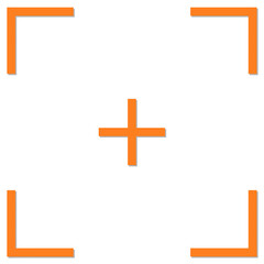 Orange Camera Focus Icon Isolated on White