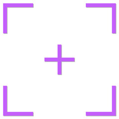 Purple Camera Focus Icon Isolated on White