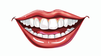 White background with smiling mouth vector illustration