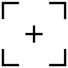 Black Camera Focus Icon Isolated on White