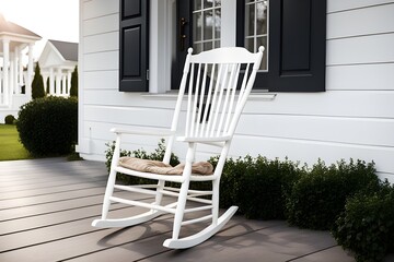a wooden rocking chair