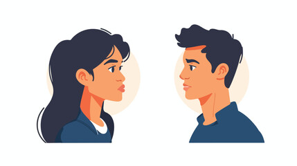 Woman and man avatar cartoon design Person people