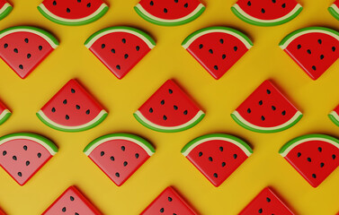 Vibrant Watermelon for Fresh Concepts. 3D Render