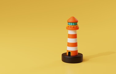 Guiding Light Stunning 3D Lighthouse for Nautical Navigation. 3D Render
