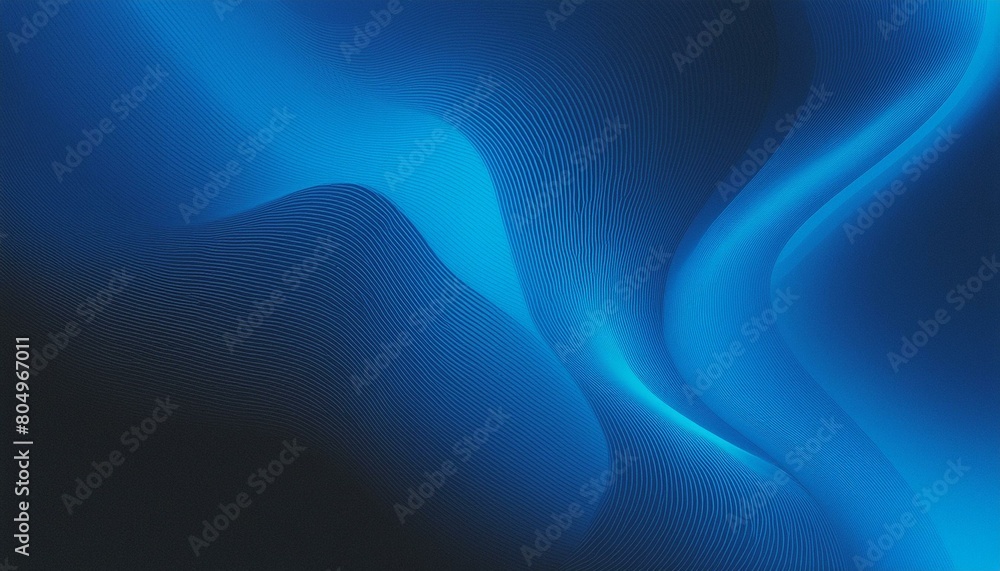 Poster blue black abstract gradient background grain texture effect dark vibrant color flow wave copy space