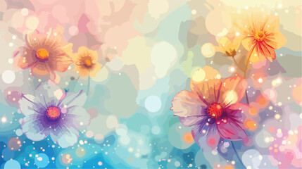 Illustration of lights glows blur and bright flowers