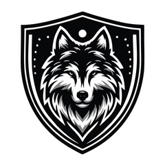 Fototapeta premium wolf head face logo vector illustration minimalist design template. also can use for t- shirt, emblem, tattoo and more