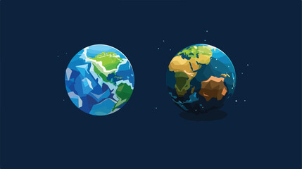 Illustration of planet earth icon and sphere vector illustration