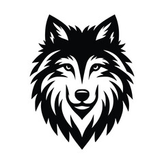 wolf head face logo vector illustration minimalist design template. also can use for t- shirt, emblem, tattoo and more