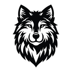 wolf head face logo vector illustration minimalist design template. also can use for t- shirt, emblem, tattoo and more