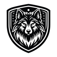 wolf head face logo vector illustration minimalist design template. also can use for t- shirt, emblem, tattoo and more