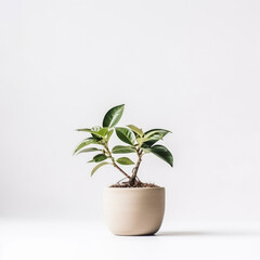 Simple, elegant potted plant isolated against a clean white background, perfect for modern decor themes