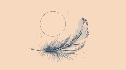 Isolated feather plume and circle design Vector style